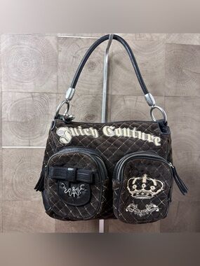 Vintage Juicy Couture Quilted Chocolate Brown Shoulder Bag